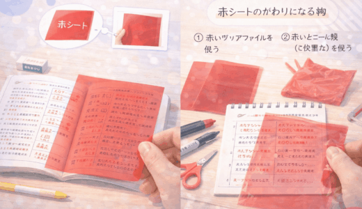 家にあるアレで赤シートの代用！試験前夜も安心