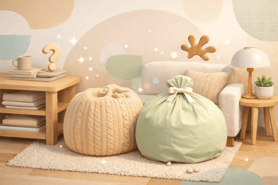 ビーズクッションカバーの代用はニトリの伸縮シーツが最強