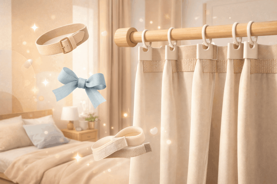 まさかクリップがカーテンテープの代用に？縫わない最強ハック