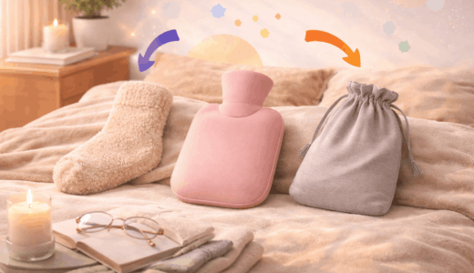 家にあるアレでダイソー湯たんぽカバーの代用！もこもこ靴下で超快適