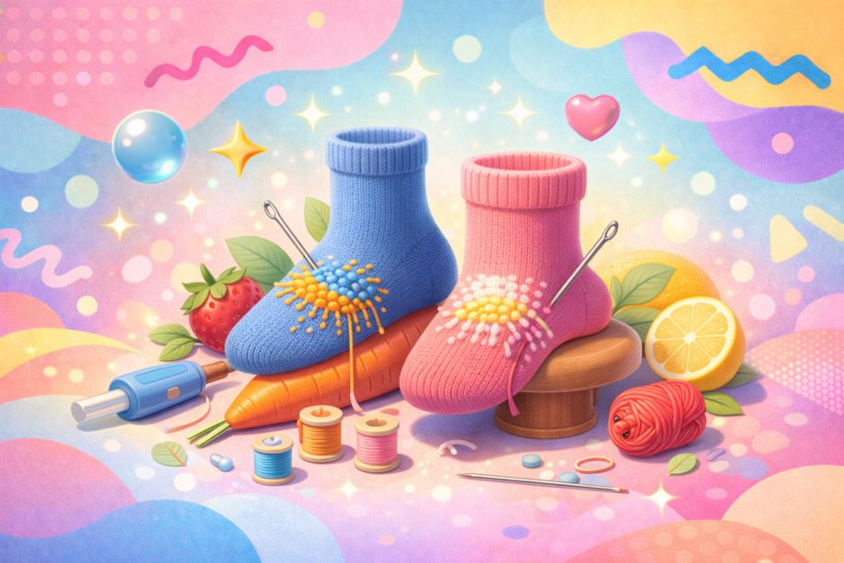 家にあるアレでダーニングマッシュルームを代用！買わずに済む靴下・衣類リペア術