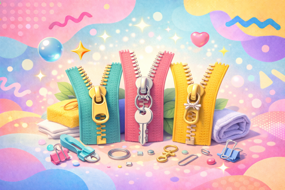 安全ピンがファスナー留め具の代用に？緊急処置を解説