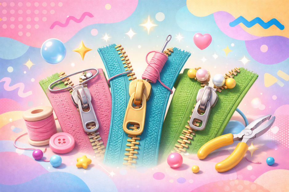 まさか糸だけで直るとは…ファスナー上止めの代用テクニック