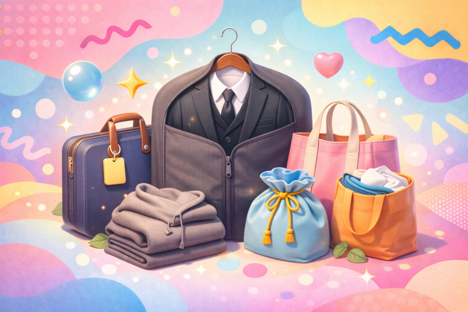 ガーメントバッグの代用は紙袋＋カバーでOK！シワにならない持ち運び術