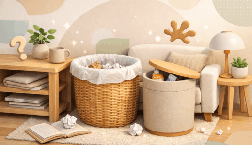 まさか100均フックがゴミ箱の代用に？浮かせる最強収納術