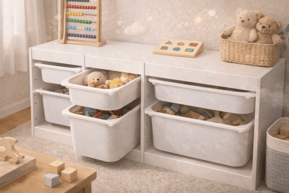 100均アイテムでIKEAトロファストの引き出し代用！コスパ最強術