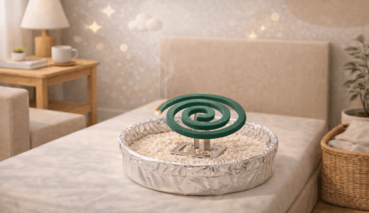 まさかアルミホイルが蚊取り線香の不燃マットの代用に？