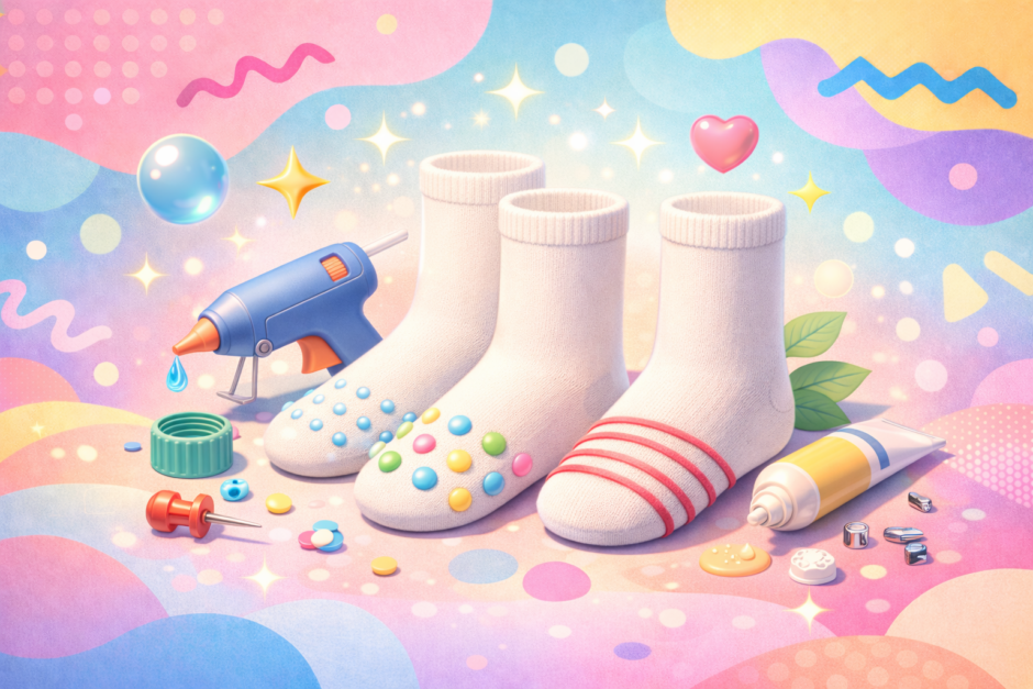 家にあるアレで靴下の滑り止めを代用！100均グッズで復活させる裏ワザ