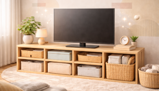 家にある無印家具でテレビ台代用！部屋が広くなる裏技