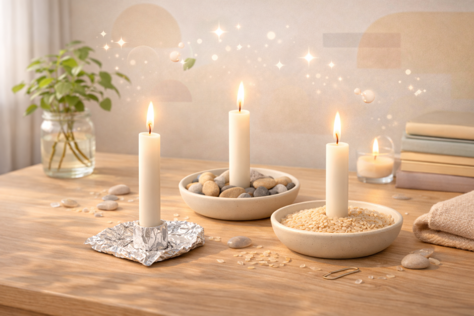 ろうそく立ての代用はアルミホイルや空き瓶で！家にあるもので即解決