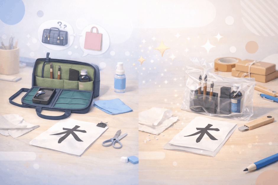 まさか保冷バッグが書道バッグの代用に？墨汚れを防ぐ最強ハック