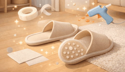 スリッパの滑り止め代用はグルーガン！100均で即解決する裏ワザ