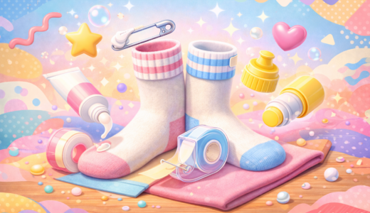 ソックタッチの代用はスティックのりでOK？家にあるアレで靴下を止める裏技