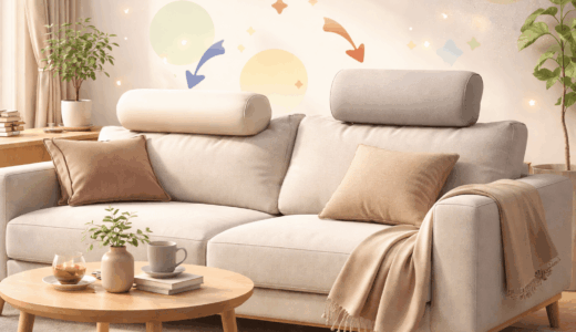 家にあるアレでソファのヘッドレストを代用！首の痛み即解消