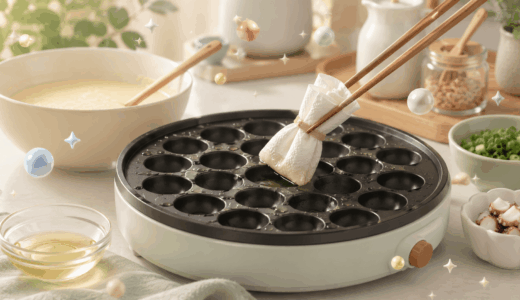 たこ焼きの油引き代用はキッチンペーパーと菜箸で解決