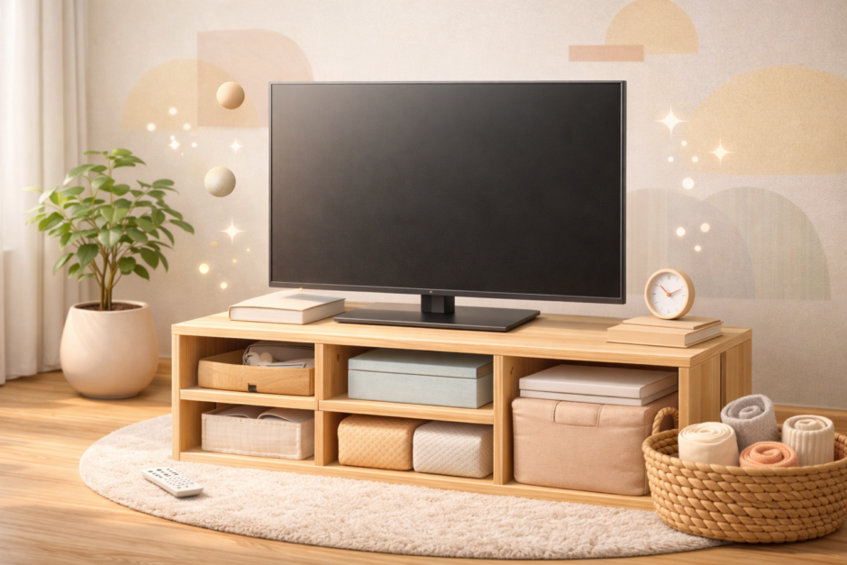 家にあるアレでテレビ台の代用！0円で済ませる裏技と注意点