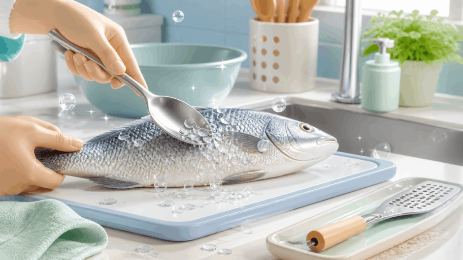 ウロコ取りの代用はペットボトルのフタやスプーンで完全解決！