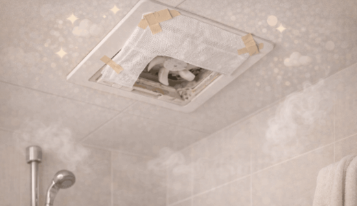 家にある扇風機で壊れた浴室換気扇の代用！0円で湿気撃退