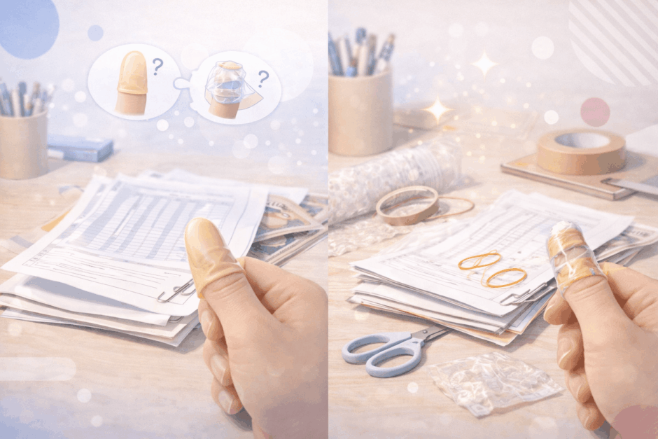 家にあるアレで指サックの代用！紙めくりが爆速になる裏技